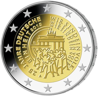 2 Euro Münze 25 Jahre Deutsche Einheit BRD 2015 münzengünstiger.de